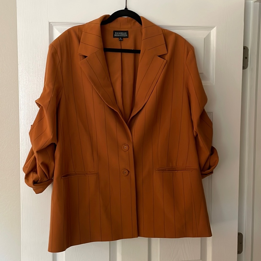 Danielle Bernstein Menswear Blazer Size XL Pinstripe Relaxed-Fit